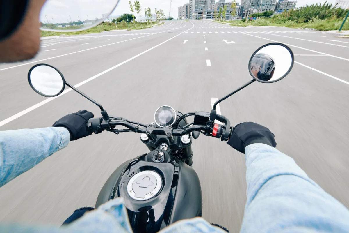 man riding motorcycle