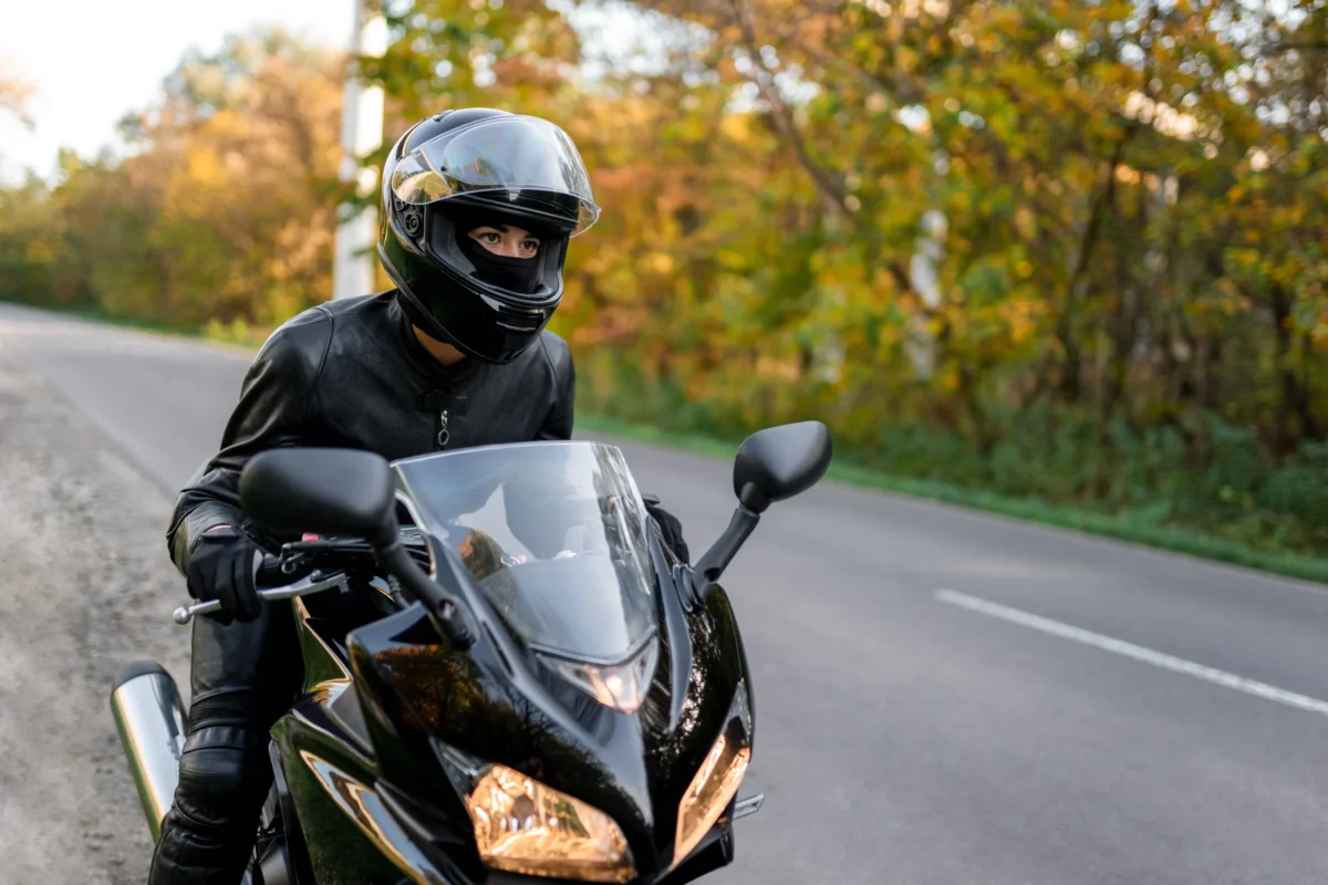 motorcyclist on road