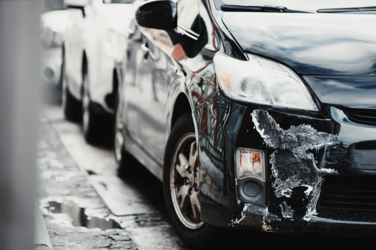 damaged vehicle after car accident